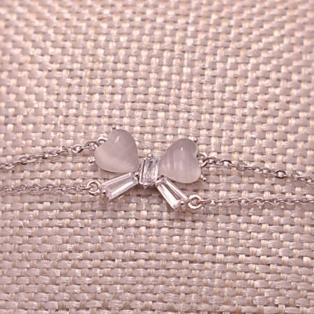 Heart Butterfly Link Chain Charm Bracelet