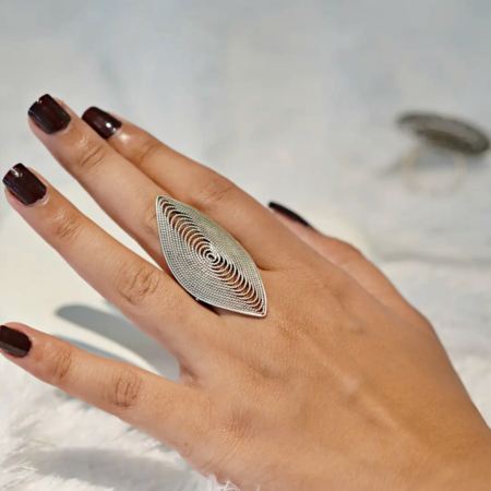 Silver Oxidised Modern Ring